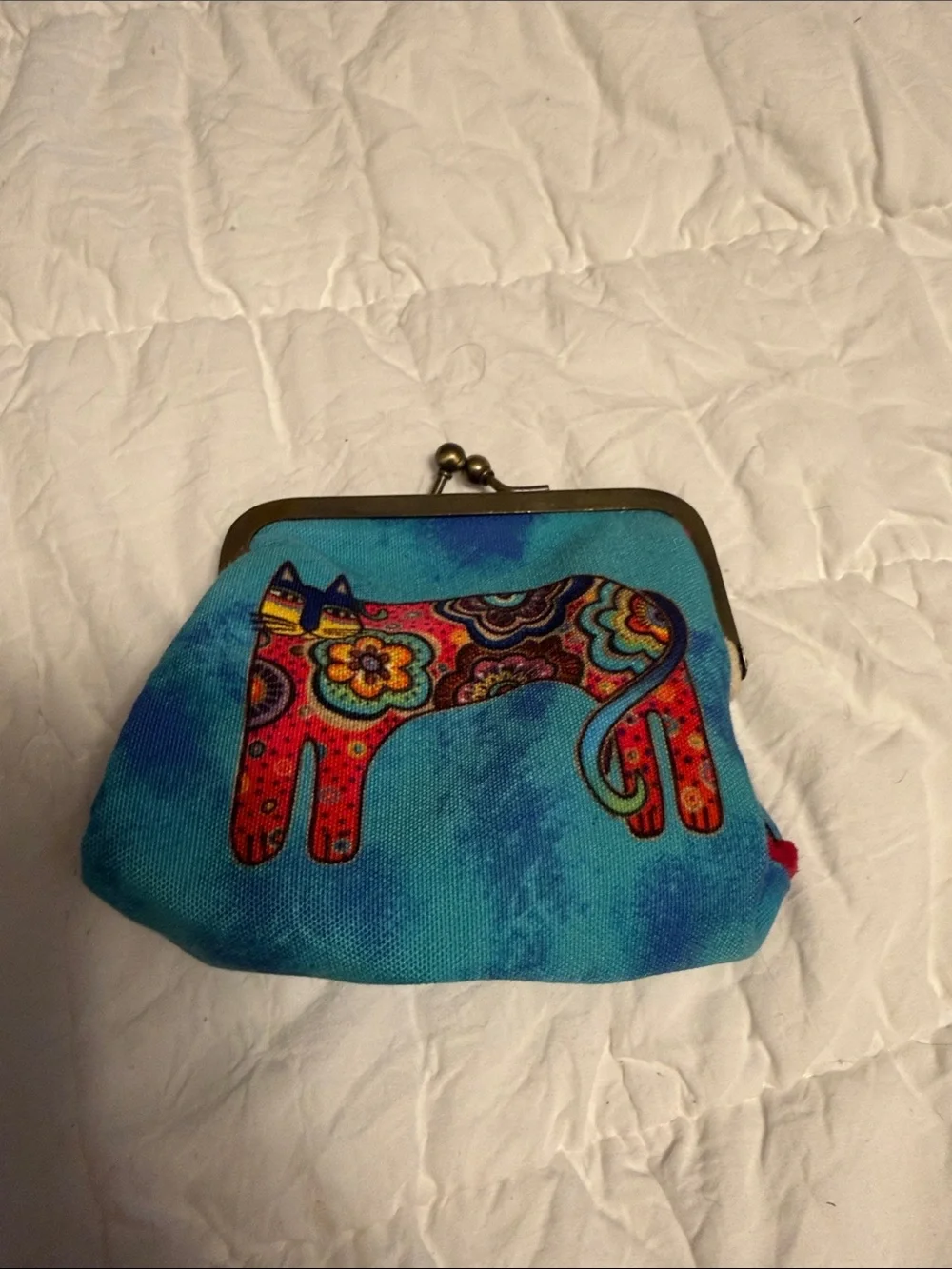 Laurel Burch Blue Patterned Elephant Coin Purse